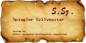 Spiegler Szilveszter névjegykártya